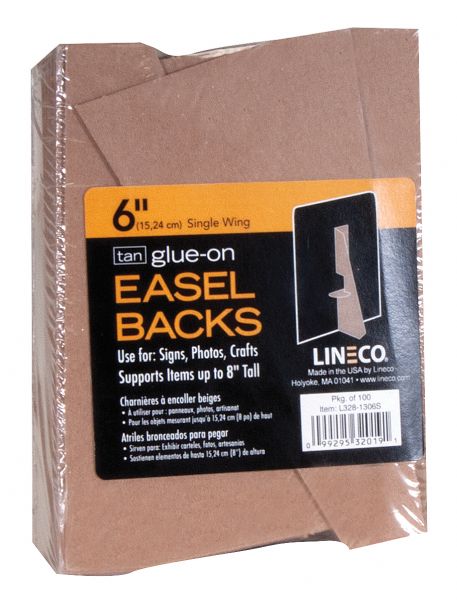 6" Glue-On Easel Backs