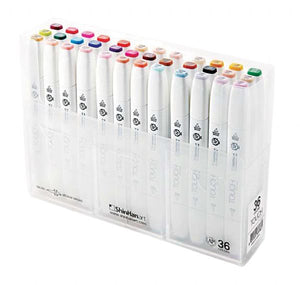 36-Color Brush & Medium Broad Nib Marker Set