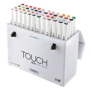 48-Color Brush & Medium Broad Nib Marker Set