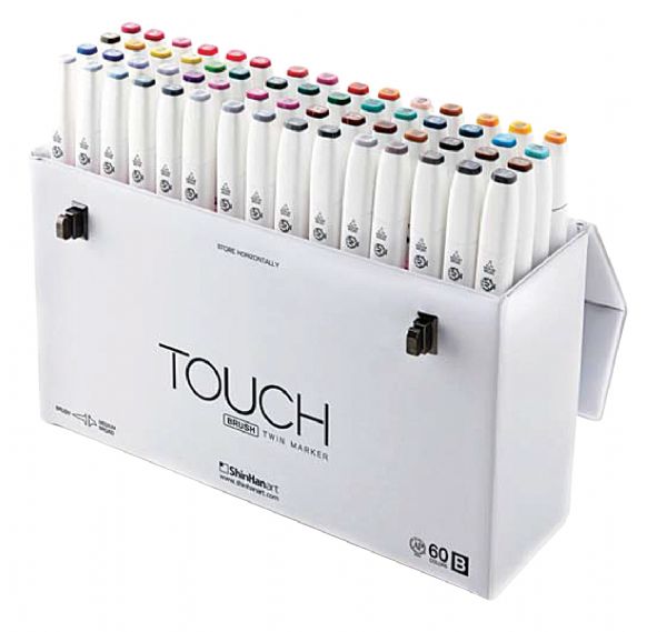 60-Color Brush & Medium Broad Nib Marker Set B