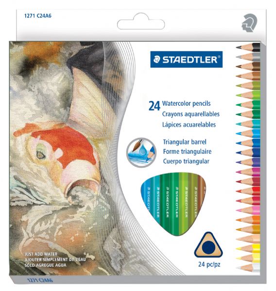 Triangular Watercolor Pencils 24-Set