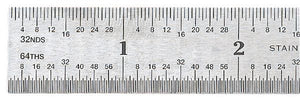 6&quot; Vocational Stainless Steel Ruler