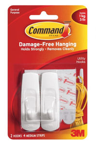 White Medium Utility Hooks