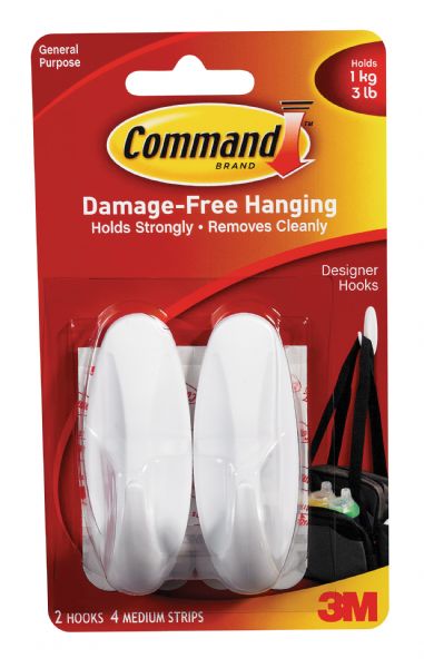 White Medium Designer Hooks