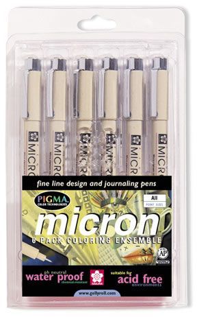 Fine Line Design Pen 6-Color Pack .25mm