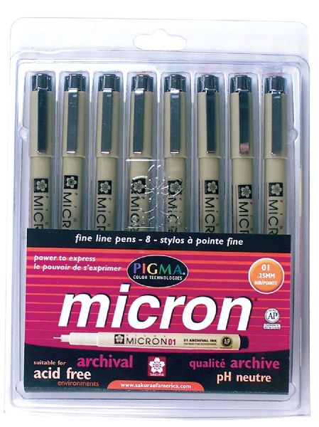 Fine Line Design Pen 8-Color Pack .25mm