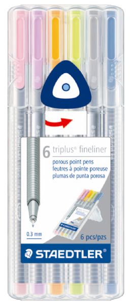 Fineliner Pens 6-Color Pastel Set