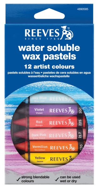 Water Soluble Wax Pastel 12-Color Set