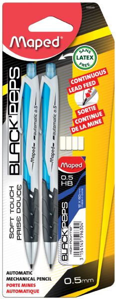 Black'Peps Soft Touch .5mm Mechanical Pencil 2-Pack