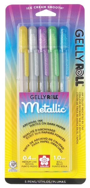 Metallic Gel Pen 5-Pack Hot Metallics