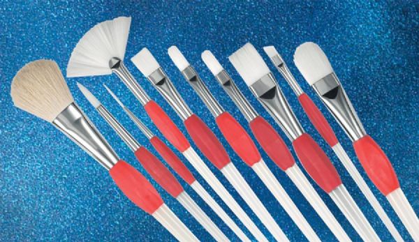 Good White Synthetic Hair Watercolor and Acrylic Brush Oval Wash 075