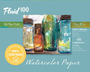 Fluid 100 Hot Press 140 lb. Watercolor Paper 16&quot;x20&quot;