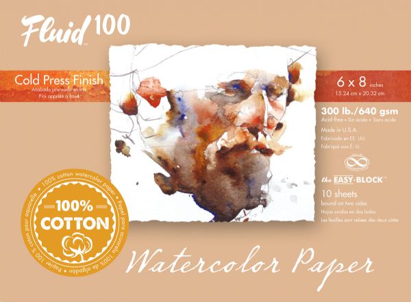 Fluid 100 Cold Press 300 lb. Watercolor Paper 6"x8"