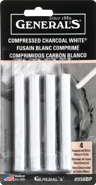 White Compressed Charcoal Sticks