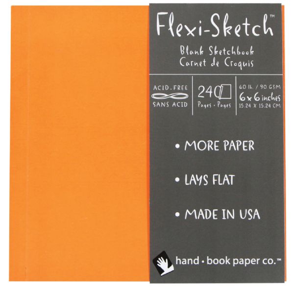 Soft-Cover Sketchbook 6" x 6" Square Mandarin