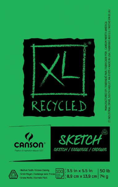 3 1/2" x 5 1/2" Recycled Sketch Pad (Fold Over)