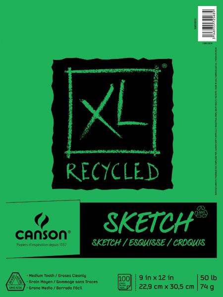 9" x 12" Recycled Sketch Pad (Fold Over)