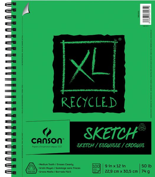 9" x 12" Recycled Sketch Pad (Side Wire)