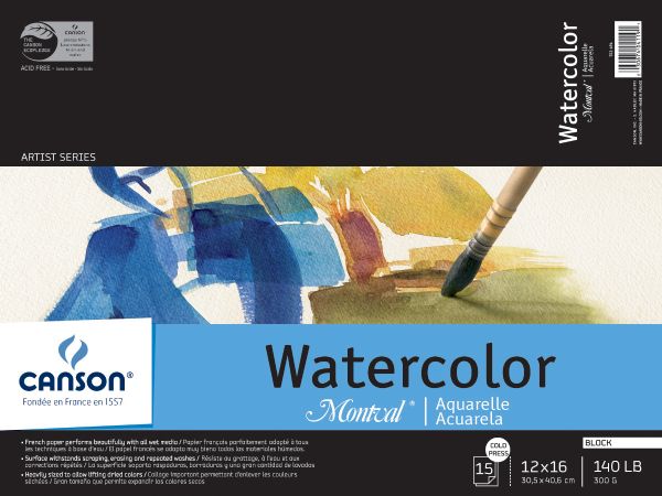 12" x 16" Watercolor Cold Press Block Pad 140lb/300g