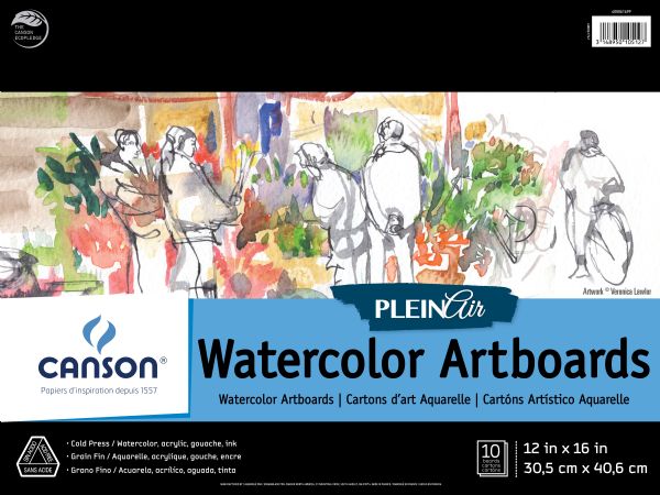 12" x 16" Plein Air Watercolor Artboard Pad (Glue Bound)