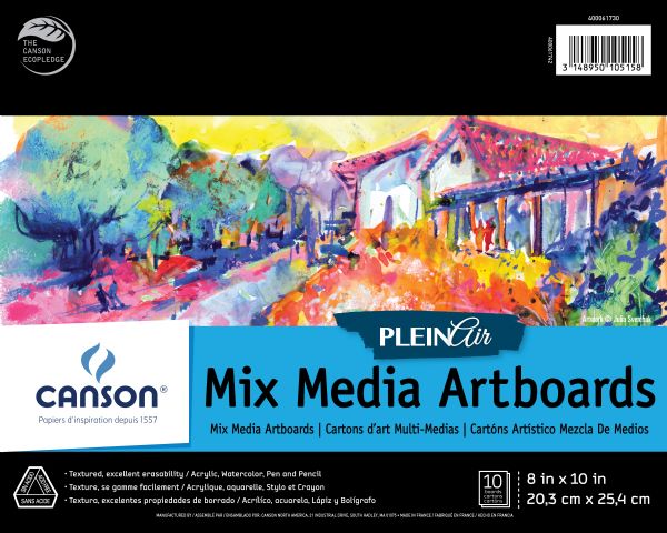 8" x 10" Plein Air Mixed Media Artboard Pad (Glue Bound)