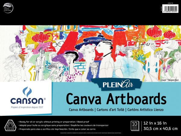 12" x 16" Plein Air Canva-Paper Artboard Pad (Glue Bound)