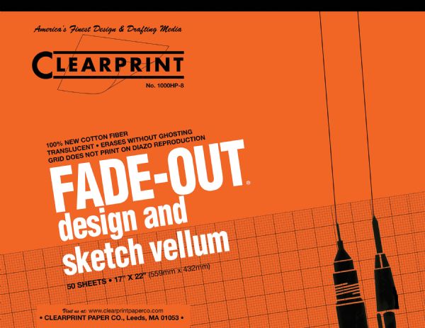 17 x 22 Vellum Design and Sketch 50-Sheet Pad 8x8 Grid