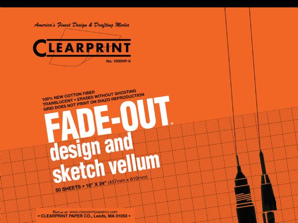 18 x 24 Vellum Design and Sketch 50-Sheet Pad 8x8 Grid