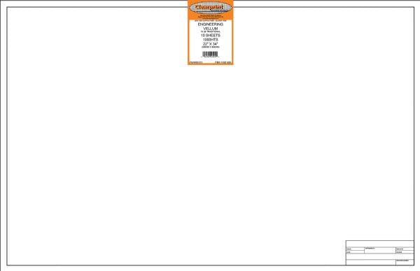 22 x 34 Unprinted Vellum Title Block/Border 10-Sheet-Pack