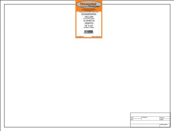 18" x 24" Vellum Title Block/Border 100-Sheet Pack