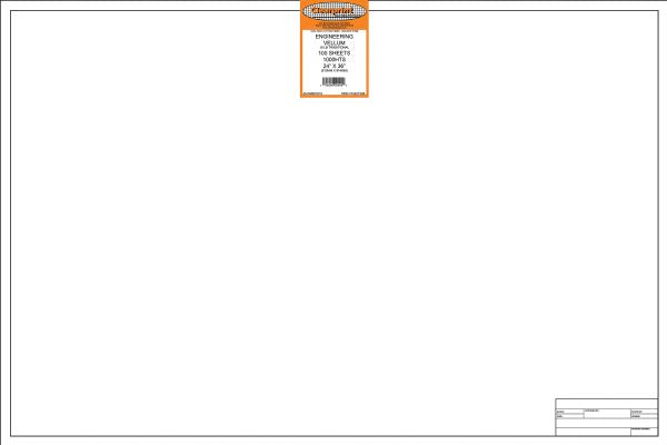 24 x 36 Unprinted Vellum Title Block/Border 100-Sheet-Pack