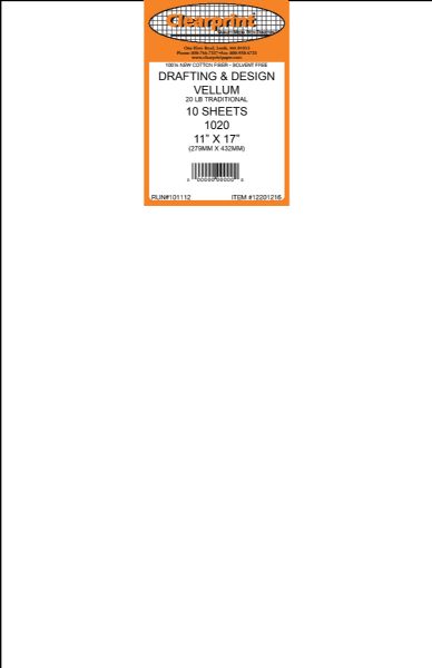 11 x 17 Unprinted Vellum 10-Sheet Pack