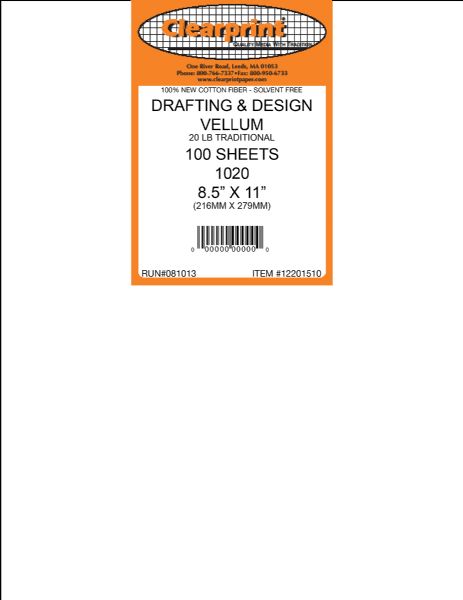 8.5 x 11 Unprinted Vellum 100-Sheet Pack