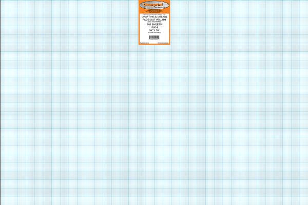 24 x 36 Vellum 100-Sheet Pack 8x8 Grid