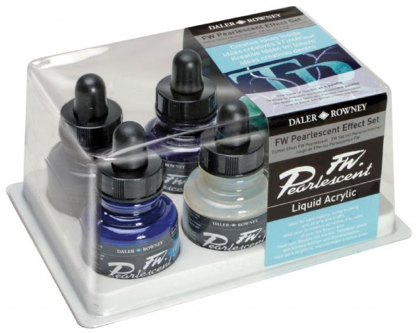 Liquid Artists' Acrylic Ink 6-Color Pearl Effects Set