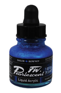 Pearlescent Liquid Acrylic Ink 1 oz. Galactic Blue