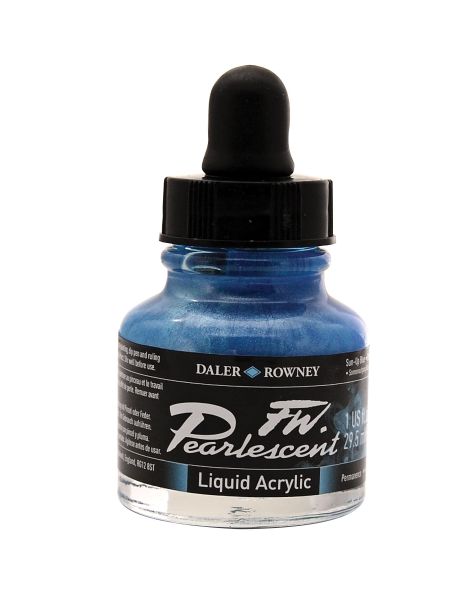 Pearlescent Liquid Acrylic Ink 1 oz. Sun-up Blue