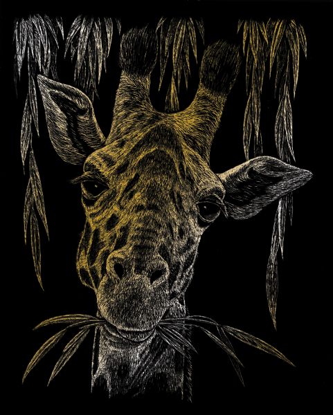 Engraving Art Set Gold Foil Giraffe