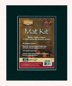 8&quot; x 10&quot; Pre-Cut Double Layer Black Mat Kit