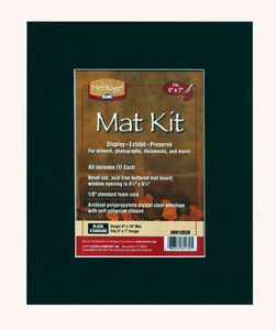 8&quot; x 10&quot; Pre-Cut Single Layer Black Mat Kit