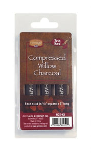 Compressed Charcoal Sticks 3-Piece Clamshell (Hard)