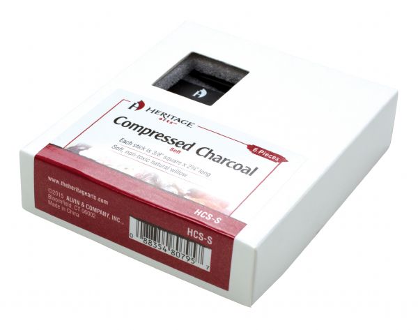 Compressed Charcoal Sticks 6-Piece Boxed (Soft)