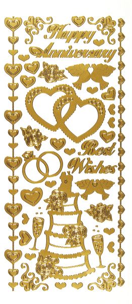 Stickers Wedding & Anniversary Gold