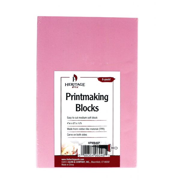 Traditional Pink Printmaking Blocks 6-Pack