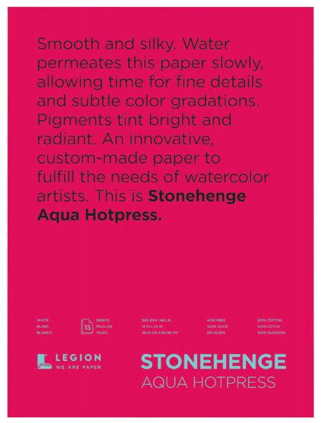 18" x 24" Hot Press Watercolor Block