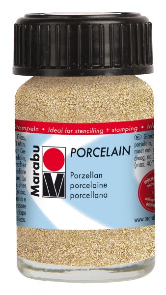 Porcelain Paint Glitter Gold 15ml