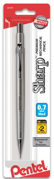 0.7mm Silver Barrel Drafting Pencil
