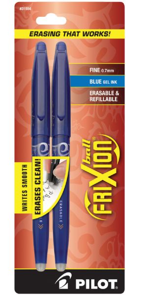 Ball Erasable Gel Ink Pens Blue 2pk