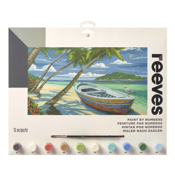 Large Acrylic Painting By Numbers Set Tropical Beach