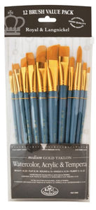 12-Piece Gold Taklon Brush Set 2